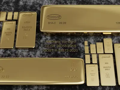 Russian standard gold bars 3D model