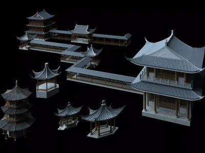 Ancient Japanese architecture02  3D model