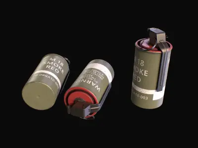 M18 Colored Smoke Grenade Low-poly 3D model
