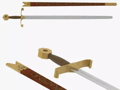 Curtana Sword Low-poly 3D model