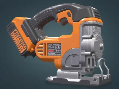 Jigsaw Battery Powered Low-poly 3D model