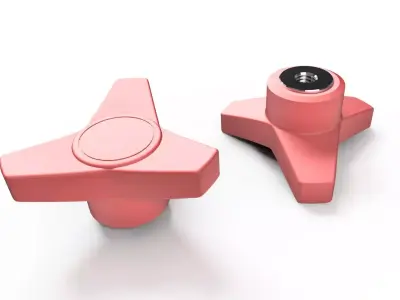 Three-arm knobs 3D model