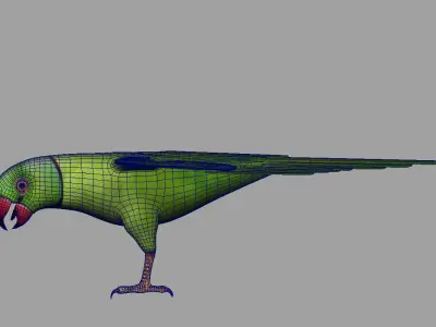 green parrot bird 3d model 3D model
