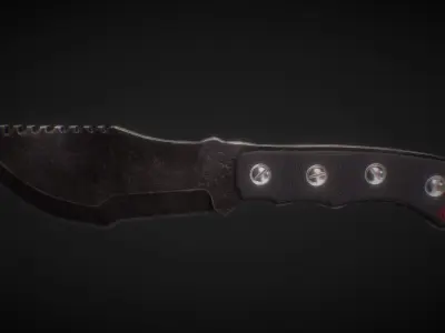 Tactical Knife Low-poly 3D model