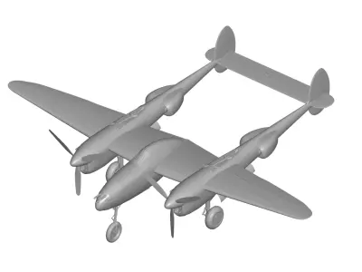 Lockheed P-38 Lightning 3D model