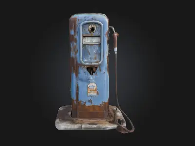 Rustic Fuel Pump  Vintage Charm from the Golden Age of Motoring 3D model