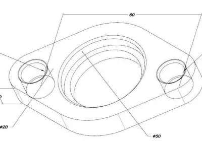 Metallic component - Flange 3D model