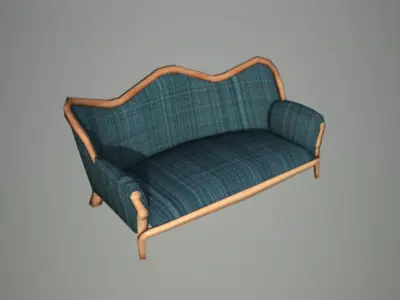 Antique Sofa LP PBR game ready 3x materials Low-poly 3D model