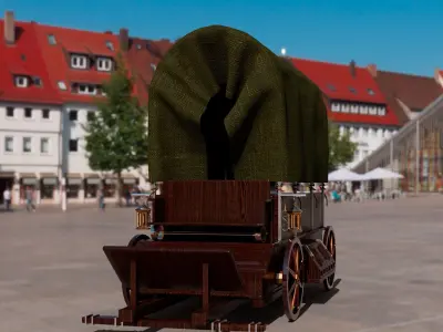 horse cart 3D model purchase