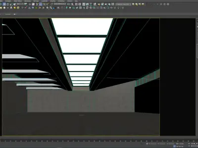 Low poly interior hangar Low-poly 3D model