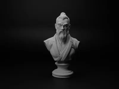 Martial Arts Master Bust Chess 3D print model buy