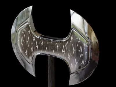 Low Poly Axe War Warrior Axe Medieval Viking Axe  3D Model Low-poly 3D model