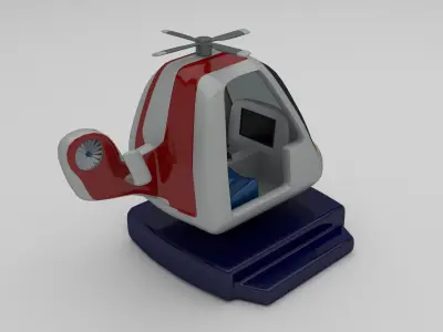 Ambulance Chopper Kiddie Ride Low-poly 3D model