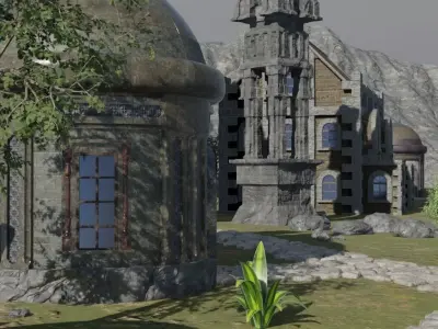 Ancient Ruins With Arches 3D model