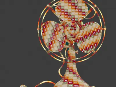 Vintage old table electric fan 3D model