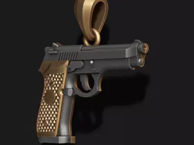 Gun pendant 3D 3D print model