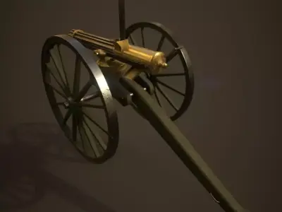 Gatling Gun Low-poly 3D model buy