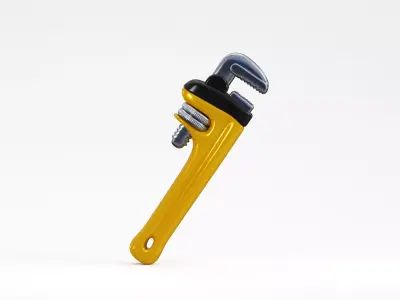 Pipe Wrench Low-poly 3D model 4