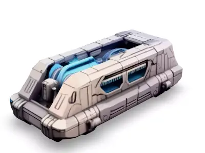 SciFi Futuristic Transport Vehicle Low-poly 3D model