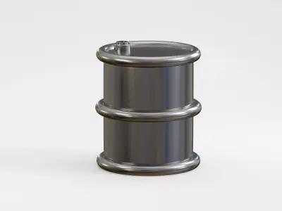Oil Drum Low-poly 3D model 3
