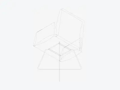 Furniture - Chair - Contemporary - Armsets - Wire - Legs Low-poly 3D model