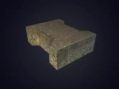 Brick stone block Low-poly 3D model