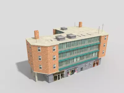 City Office Building Low-poly 3D model