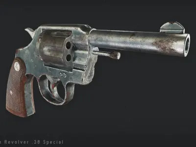 Colt Police Revolver Free low-poly 3D model
