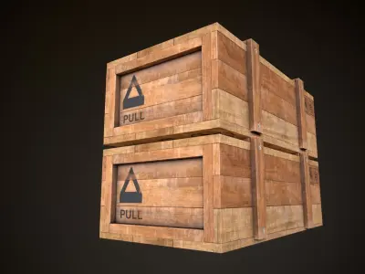 Wooden Crate-7 Low-poly 3D model