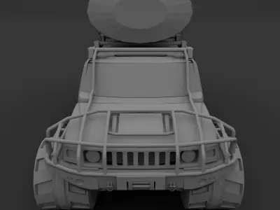 modified hummer Low-poly 3D model