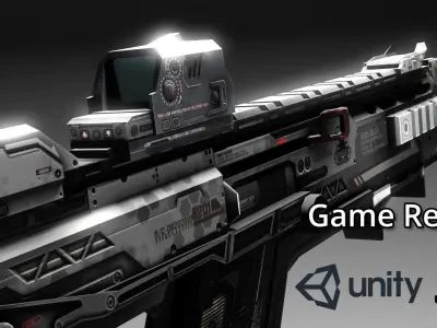 Sci-fi Assault Rifle Game Ready  - R201 Low-poly 3D model