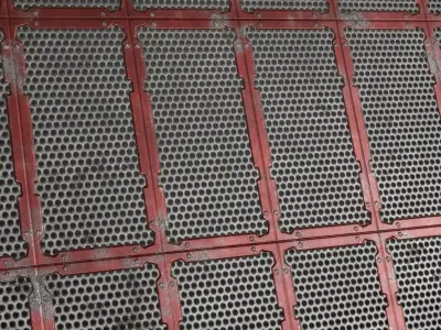Reinforced Red Industrial Circular Grill PBR Seamless Texture