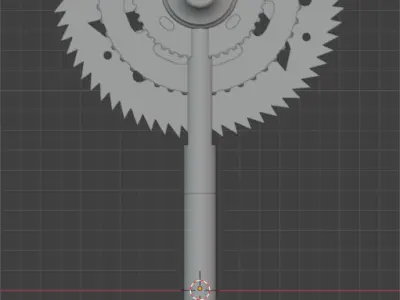 Saw Blade Axe - Game Ready Low-poly 3D model