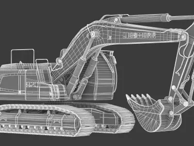 Liebherr R920 Litronic Crawler Excavator Dirty 3D model