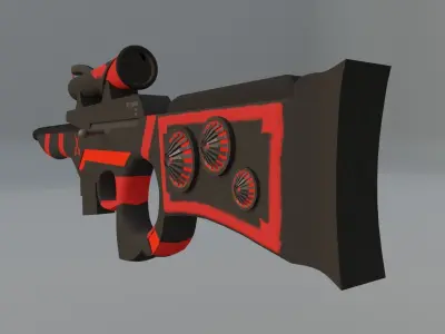 Sci-Fi Sniper Rifle  Low-poly 3D model