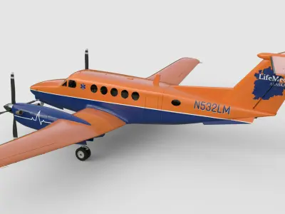 Beechcraft King Air LifeMed Alaska Livery 3D model