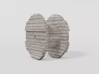 Cable drum Low-poly 3D model