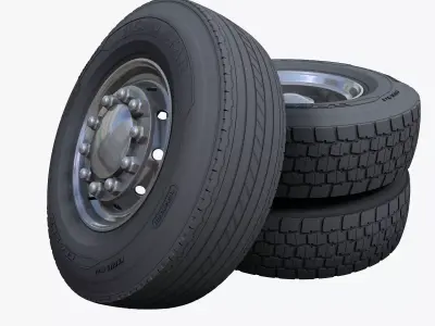 Heavy Truck highpoly wheels 3D model