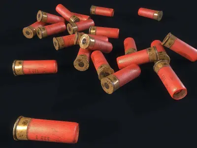 Cartridges shotgun shells Low-poly 3D model