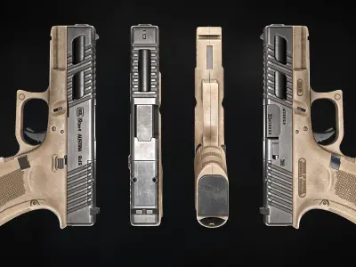 Glock 19 Gen 4 Low-poly 3D model