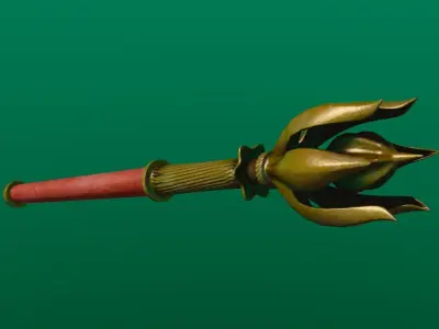 Mace-flower Low-poly 3D model