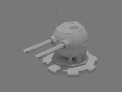Sci-fi cannon laser gun Free 3D model