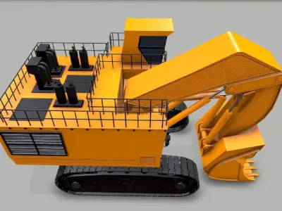 Industrial Vehicle Excavator2 Low-poly 3D model