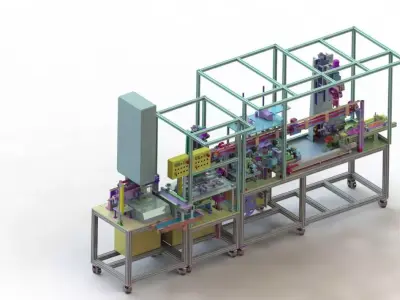 Ultrasonic welding leak detection automatic integrated cup  line 3D model