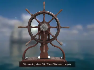 Ship steering wheel Ship Wheel 3D model Low-poly  3D Model Pack
