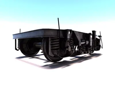 Train bogey PBR Low-poly 3D model