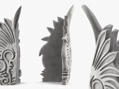 Classical Architectural Corner Acanthus Ornament 3D model