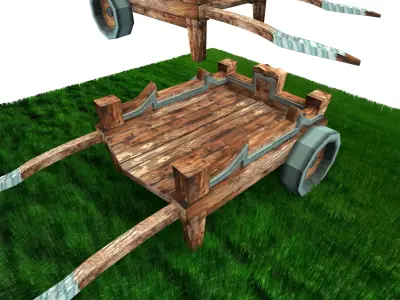 Ancient Indian Wooden Cart 3D model
