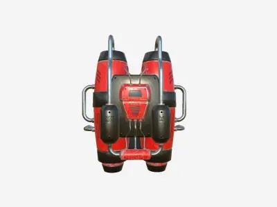 Jetpack A04 Red Black - SciFi Character Design Low-poly 3D model