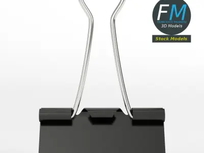 Closed binder clip 2 3D model